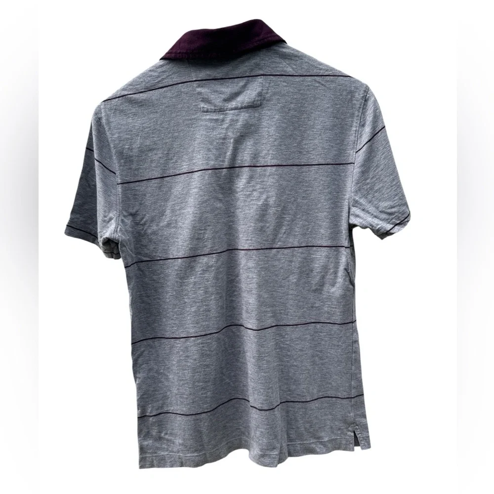 Banana Republic Gray and Purple Striped Men’s Polo Shirt